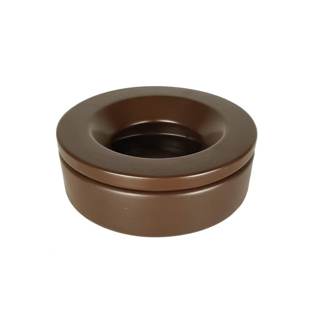 Ceramic Small Brown Ceramic Barbados Ashtray by Angelo Mangiarotti for Danese, 1964 For Sale - Image 7 of 7