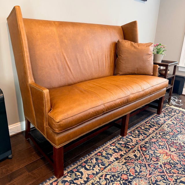 Hickory Chair Farm Wing Settee For Sale - Image 10 of 13