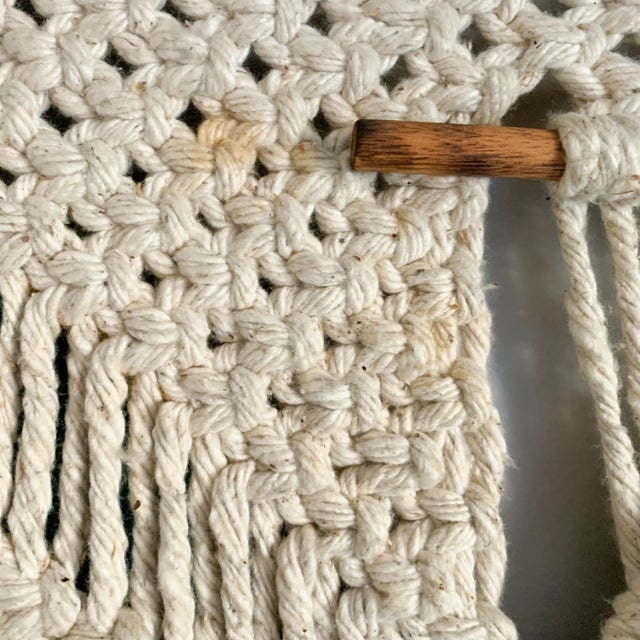 Large Vintage 70s Wall Hanging Art Weaving Tapestry Macrame For Sale - Image 12 of 12