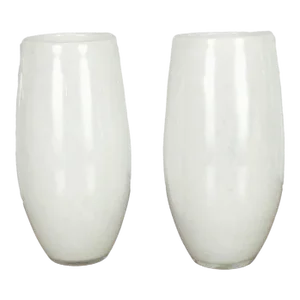 Vintage Hand Blown Cased Glass Vases- a Pair