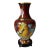 Vintage Cloisonné Enamel Dragon Vase – Red Ground, Gilt Accents, With Stand & Box For Sale