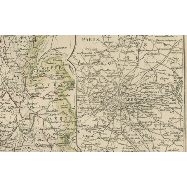 Map of France with Corsica and Paris, 1876 For Sale - Image 9 of 12