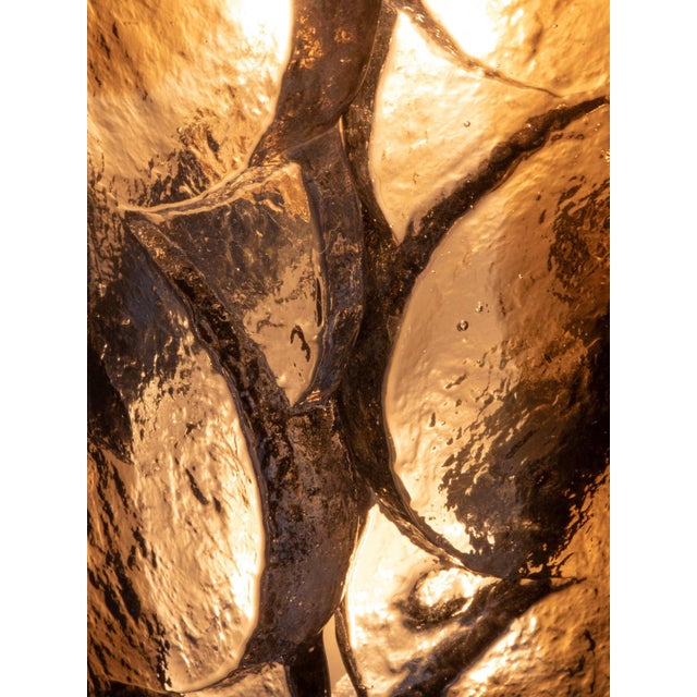 Metal Amber Citrus Wall Sconce in Swirl Murano Glass & Brass by J. T. Kalmar for Kalmar, Austria, 1960s, Set of 2 For Sale - Image 7 of 10