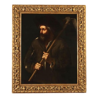Italian Artist, Peasant with Hoe, Oil on Canvas, 1600s-1700s For Sale