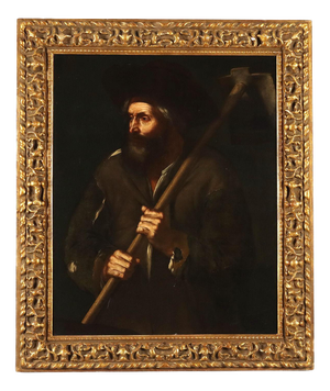 Italian Artist, Peasant with Hoe, Oil on Canvas, 1600s-1700s