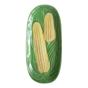 1950s Majolica Corn Spoon Rest or Decorative Plate