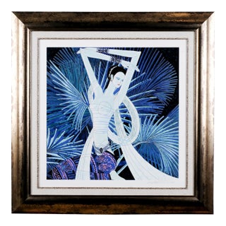1980s Ting Shao Kuang "Dance of the Peacock" Artist Hand Signed & Numbered Pp (Printer's Proof) 3/5 Beautifully Distressed Frame For Sale