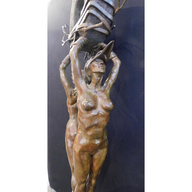 Figurative Renzo "One Thought Conceived" Bronze Sculpture Hand Signed Artwork Lifesize For Sale - Image 3 of 17