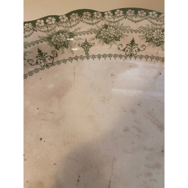 Antique J. H. W. & Sons Transferware Porcelain Platter Maltese Pattern For Sale - Image 12 of 12
