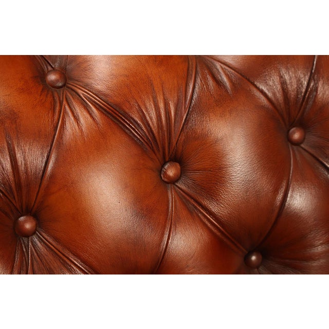 Chesterfield Style Tufted Brown Leather Club Chair For Sale - Image 10 of 16