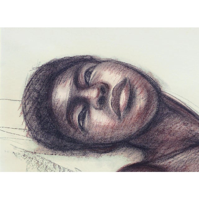American Mid Century Nude Figure Study of a Black Woman by Raul Anguiano For Sale - Image 3 of 5