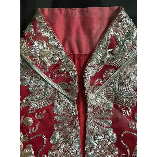 Framed Chinese Embroidery Southern Bridal Jacket For Sale - Image 13 of 18