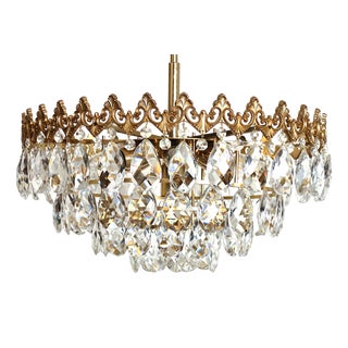 Vienna Brass-Lead Crystal Seven Light Chandelier from Bakalowits, 1960s For Sale