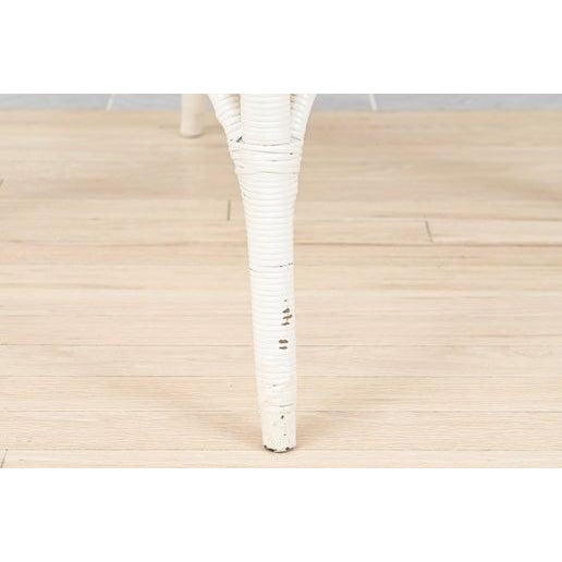 Vintage Wicker Arm Chair With Woven Star Motif For Sale - Image 9 of 13