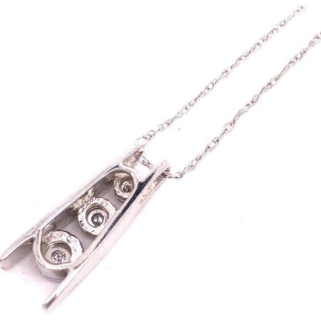 2010s 14 Karat White Gold Freeform Charms With Graduating Diamonds 0.30 TDW For Sale - Image 5 of 6