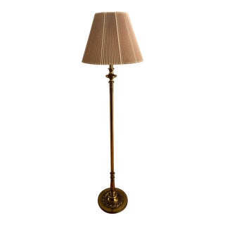 Stiffel Polished Brass Floor Lamp For Sale