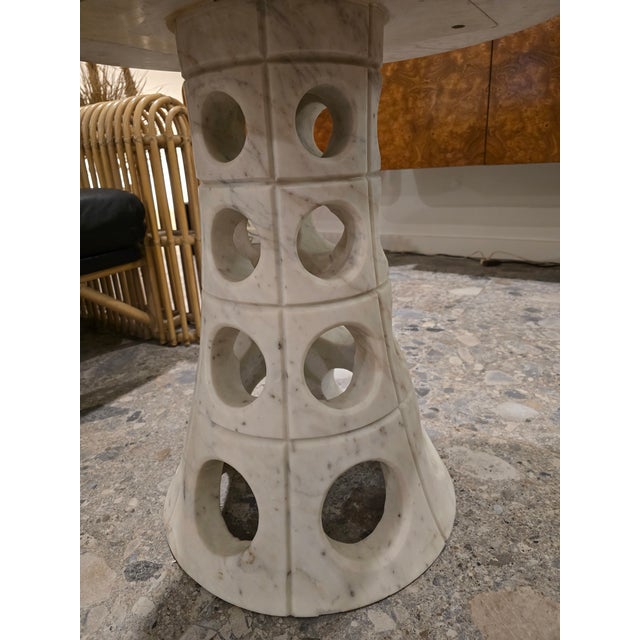Angelo Mangiarotti Contemporary Marble Side Table Attributed to Global Views For Sale - Image 4 of 12