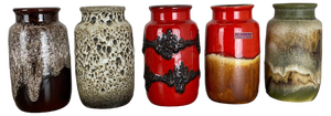 Vintage Pottery Fat Lava 231-15 Vases from Scheurich, Germany, 1970s, Set of 5