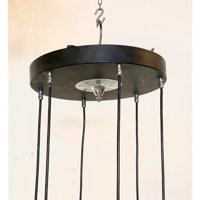 Steel and Crystal Chandelier, 1960s For Sale - Image 12 of 13