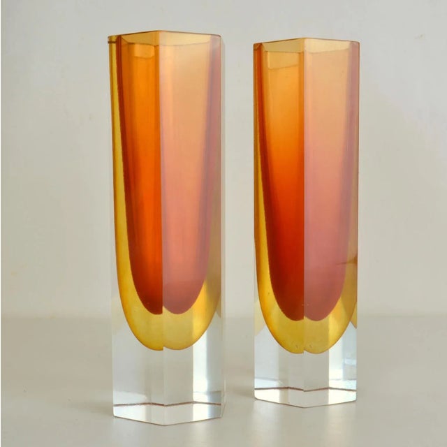 Faceted Glass Vases, Set of 4 For Sale - Image 4 of 8