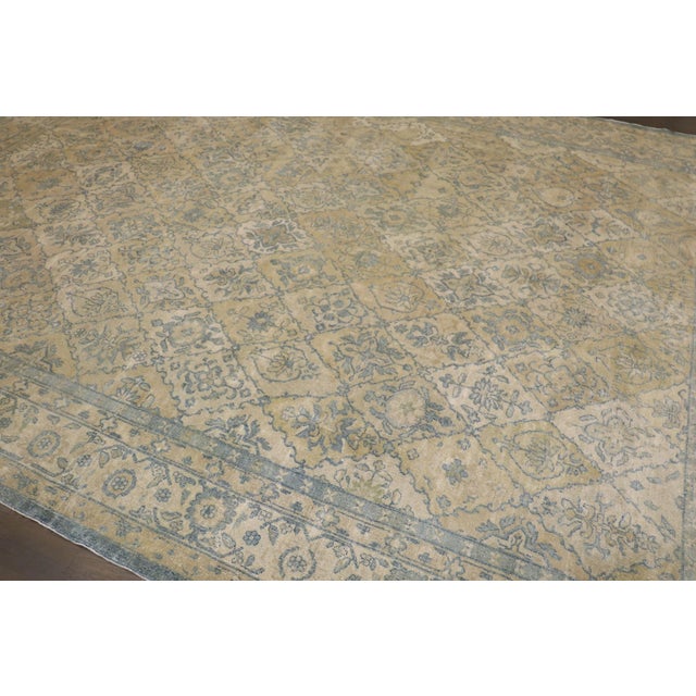 Early 20th Century Lovely Blue Tan Chinese Geometric Rug - 10' x 13'3" For Sale - Image 9 of 12