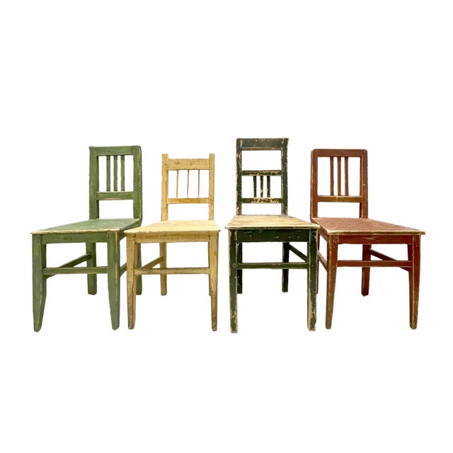 Antique French Pine Side Chairs- A Set of 4 For Sale - Image 13 of 13