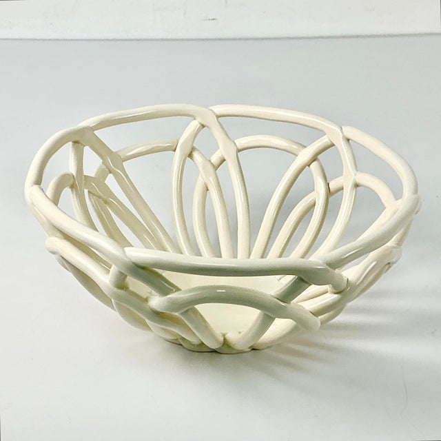 Vintage Home is pleased to present this Italian Handmade Studio Pottery Open Weave Serving Bowl. The first thing we love...