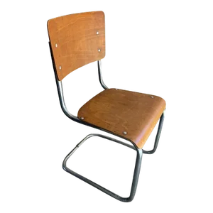 Mid 20th Century Vintage Bent Wood and Chrome Chair