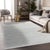 6x9 Ivory Hand-Knotted Wool Textured Bands Geometric Modern Carpet Rug For Sale - Image 9 of 11