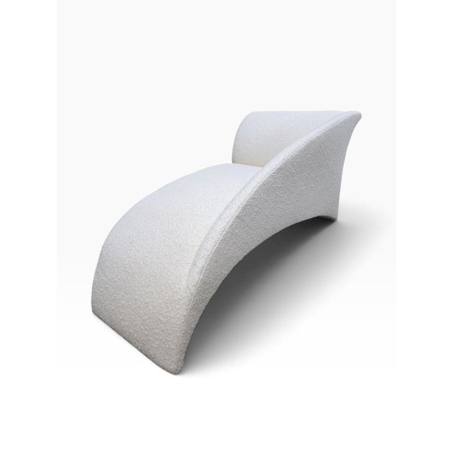 Vintage Postmodern Vladimir Kagan Marilyn Sculptural Chaise Lounge For Directional Newly Reupholstered in a Ivory Boucle...