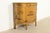 Imperial Furniture, Grand Rapids Imperial Furniture Regency Chinoiserie Gold Lacquered Hand Painted Demilune Console or Bar Cabinet, Circa 1940s For Sale - Image 4 of 14