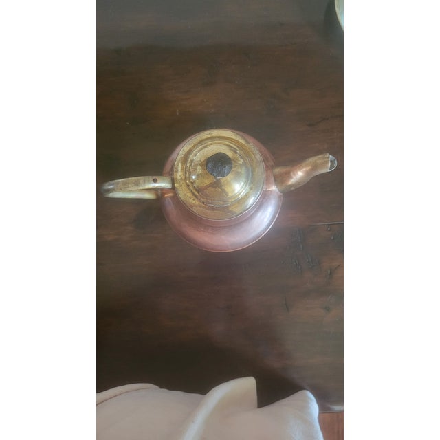 Mid 20th Century Vintage Copper and Brass Tea Pot For Sale - Image 5 of 9