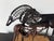 Vintage Brutalist Abstract Mare & Foal Metal Sculpture on Burl Wood Base For Sale - Image 12 of 16