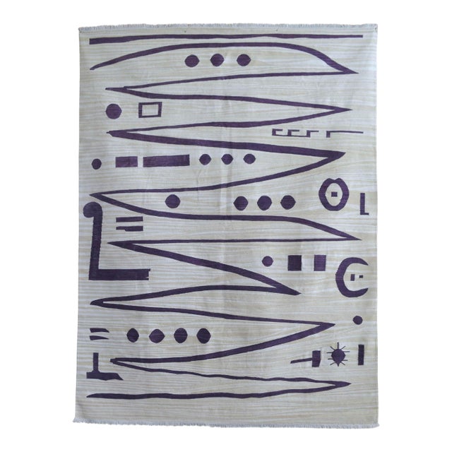 Paul Klee - Heroic Strokes of the Bow - Inspired Silk Hand Woven Area - Wall Rug 4′9″ × 6′3″ For Sale - Image 15 of 16