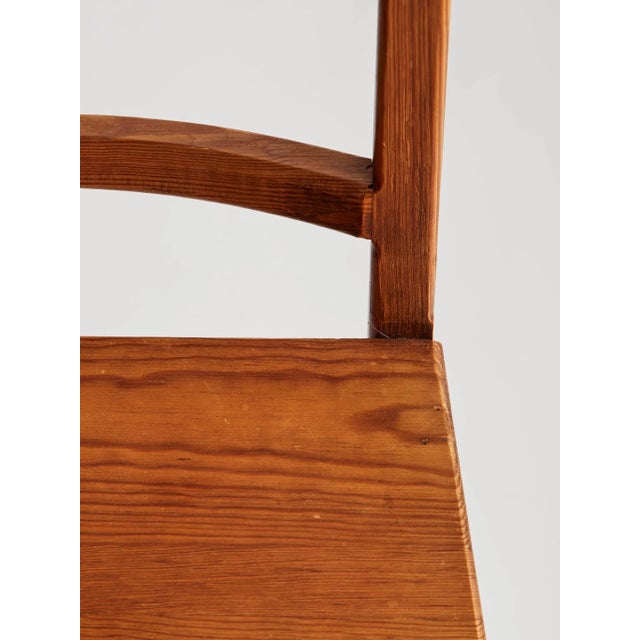 Brown The Vintage Solid Wood Geometric Ladder Back Dining Chairs For Sale - Image 8 of 14