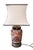 Red Vintage Imari Style Hand-Painted Ceramic Table Lamp With Brass Hardware & Square Shade – Chinoiserie / Hollywood Regency For Sale - Image 8 of 13