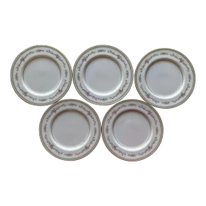 Vintage Mikasa Bonę China "Millbrooke" Pattern Dessert Plates- Set of 5