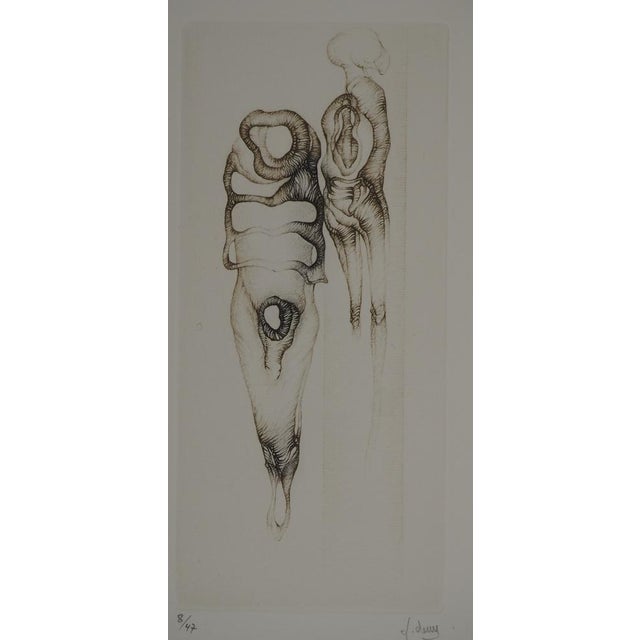 Fred deux (1924-2015) rooted bodies, 1981 original engraving (alain sabatier workshop) signed in pencil numbered out of 47...