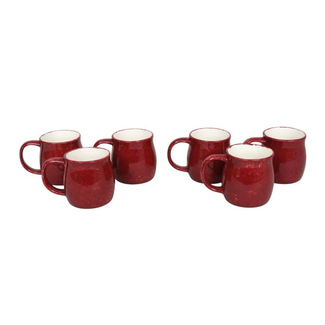 Ceramic Christmas Tree Mugs, Set of 6 For Sale - Image 4 of 6