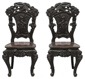 Set of Antique Carved Philippine Chairs
