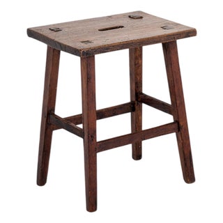 Oak Stool, Early 19th Century For Sale