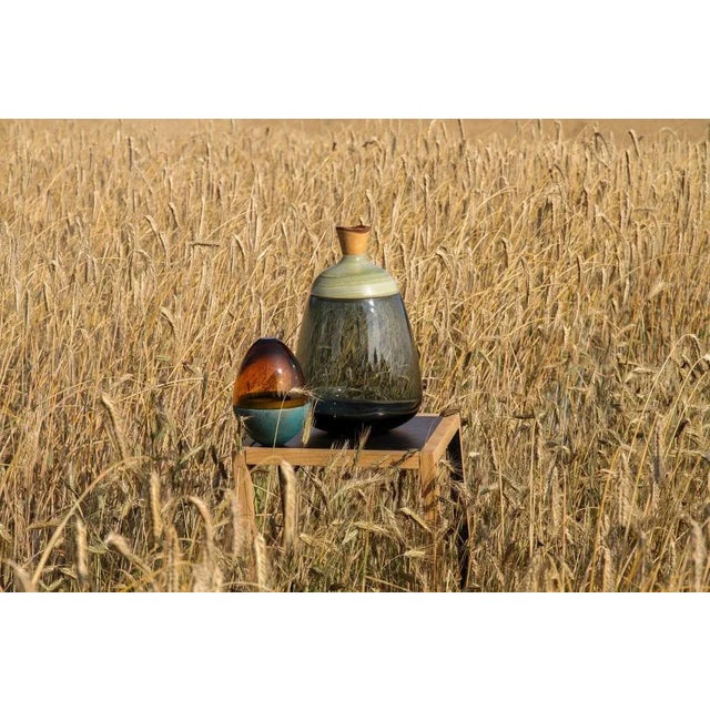 Blue Blue and Soapstone Terra Stacking Vessel by Pia Wüstenberg For Sale - Image 8 of 9