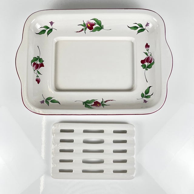 Réverbère Model Asparagus Dish by KG Lunéville, 1980s For Sale - Image 3 of 7