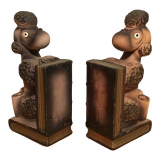 Pair of Mid-Century Poodle Bookends For Sale