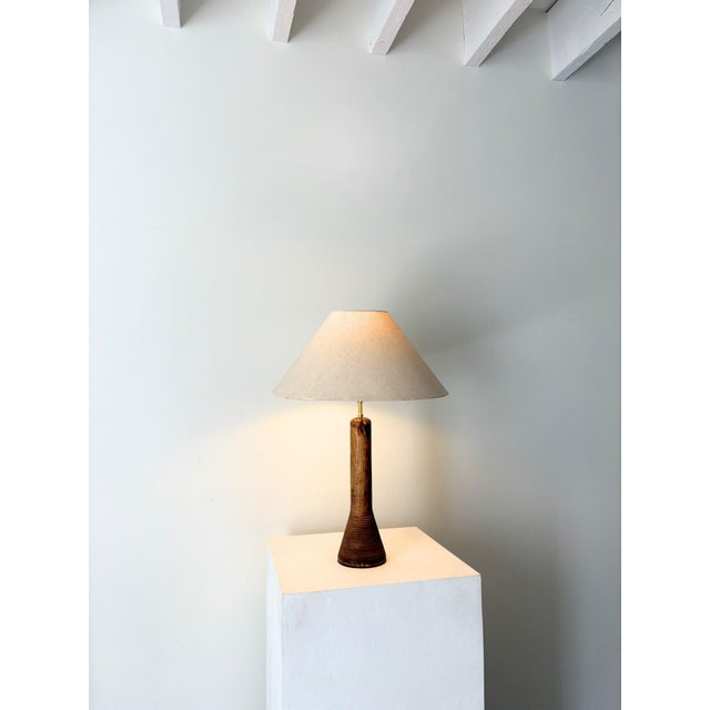1950s Minimalist Turned Wood Lamp, 1950s For Sale - Image 5 of 8