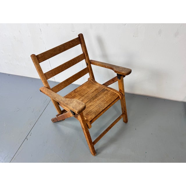 Mid-Century Wooden Foldable Children's Chair, 1950s For Sale - Image 11 of 11