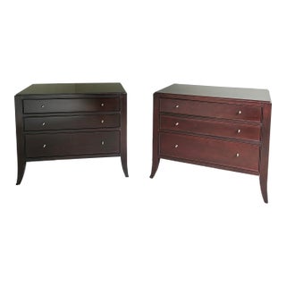 Pair of Barbara Berry for Baker Mahogany Commode Nightstand / End Tables For Sale