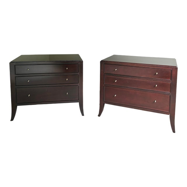 Pair of Barbara Berry for Baker Mahogany Commode Nightstand / End Tables For Sale