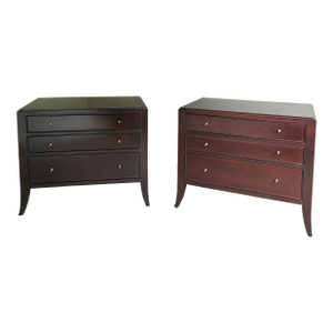 Pair of Barbara Berry for Baker Mahogany Commode Nightstand / End Tables