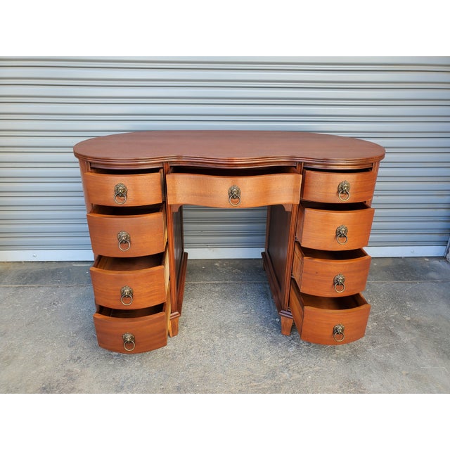 American 1940s Mahogany Desk For Sale - Image 3 of 15